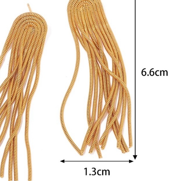 💫Gold Plated earrings Drop earrings Tassel earrings - Picture 4 of 5